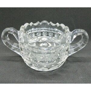 Antique EAPG McKee Innovation Sugar Bowl #407 Clear Early American Pressed Glass